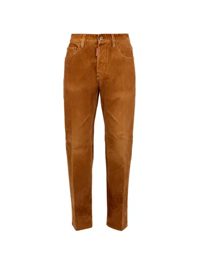 Dsquared2 Weathered Suede 642 Jeans In Brown