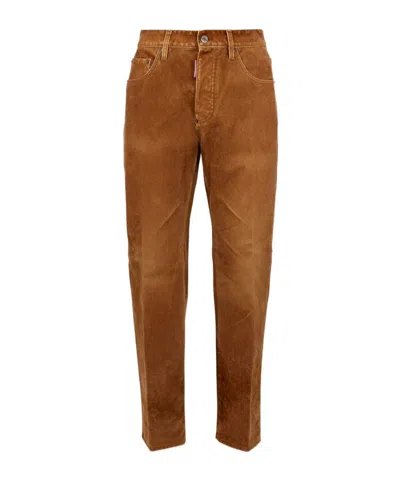 Dsquared2 Weathered Suede 642 Jeans In Brown