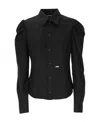 Dsquared2 Logo-plaque Button-up Shirt In Black