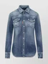 Dsquared2 "western" Shirt With Chest Pockets And Western Yoke In Blue