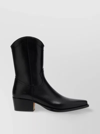 Dsquared2 Western Leather Ankle Boots In Black