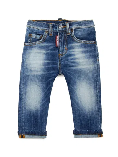 Dsquared2 Babies' Stonewashed Straight-leg Jeans In Blue