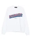 Dsquared2 Cotton Crew Neck Sweatshirt With Bold Front Logo In White
