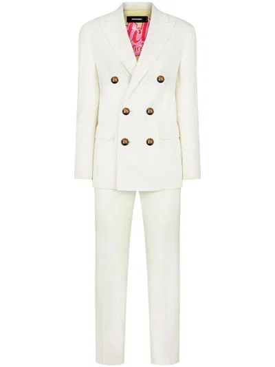 Dsquared2 Double-breast Notched-lapel Suit In White
