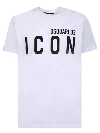 DSQUARED2 WHITE AND BLACK ICON T-SHIRT