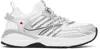 Dsquared2 White & Silver Dash Sneakers In M2691 White+silver