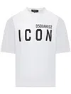 Dsquared2 White Crewneck T-shirt With Maxi Logo Print On The Front In White