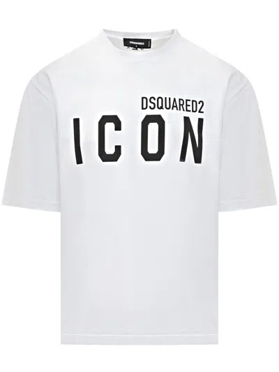 DSQUARED2 WHITE BE ICON T-SHIRT