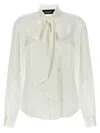 Dsquared2 'paris Bow' High Neck Shirt In White