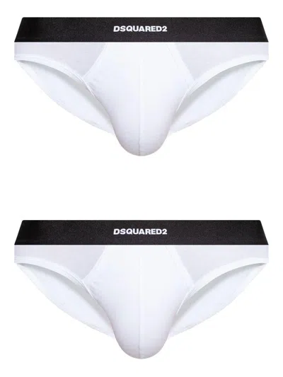 Dsquared2 White Briefs With Black Band