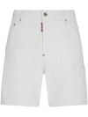 Dsquared2 White Bull Denim Shorts In White