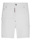 Dsquared2 White Bull Denim Shorts In White