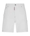Dsquared2 White Bull Denim Shorts In White