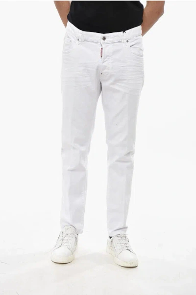 Dsquared2 White Bull Skater Fit Denims With Belt Loops 17cm