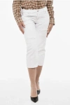Dsquared2 White Bull Vintage Effect Cropped Light Wash Jeans