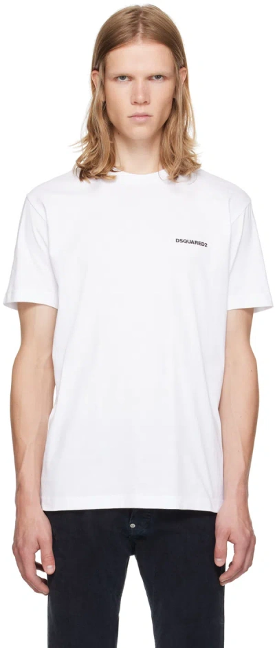 Dsquared2 White Ceresio Map T-shirt In 100 White