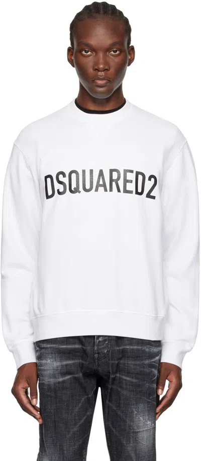 Dsquared2 Cotton Crew-neck Sweatshirt In White