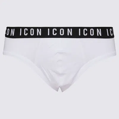 Dsquared2 White Cotton Be Icon Brief