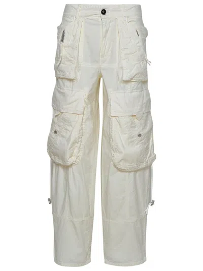 DSQUARED2 DSQUARED2 WHITE COTTON BLEND CARGO PANTS