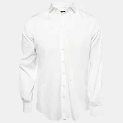 Dsquared2 White Cotton Button Front Full Sleeve Shirt