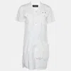 Dsquared2 White Cotton Button Front Shift Dress In White