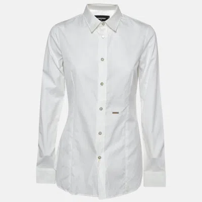 Dsquared2 White Cotton Buttoned Long Sleeve Shirt