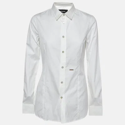 Dsquared2 White Cotton Buttoned Long Sleeve Shirt In Neutral