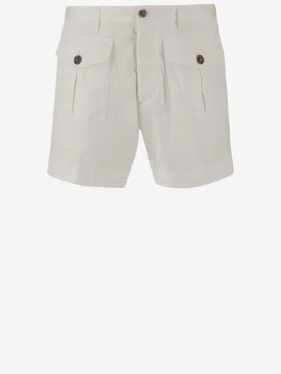 Dsquared2 White Cotton Chino Shorts