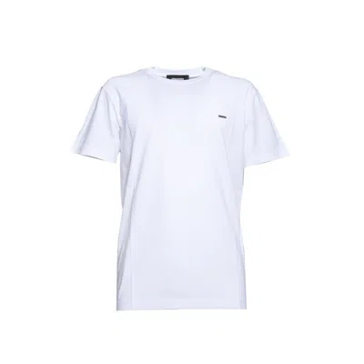 Dsquared2 Relaxed Fit White Cotton Jersey T-shirt In Purple