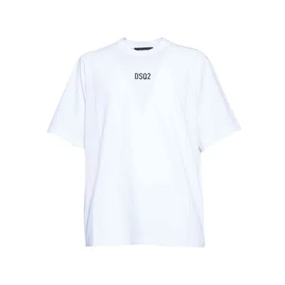Dsquared2 White Cotton Dsq2 Loose Fit T-shirt