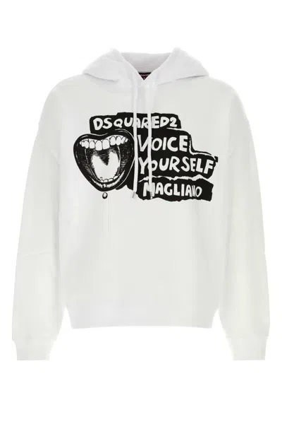 DSQUARED2 DSQUARED2 WHITE COTTON DSQUARED X MAGLIANO SWEATSHIRT