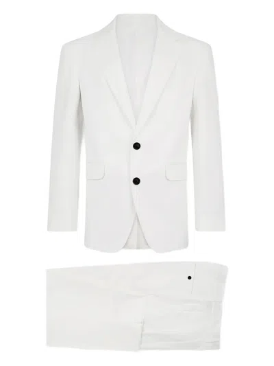 Dsquared2 White Cotton Elastane Jacket Pants In Multi