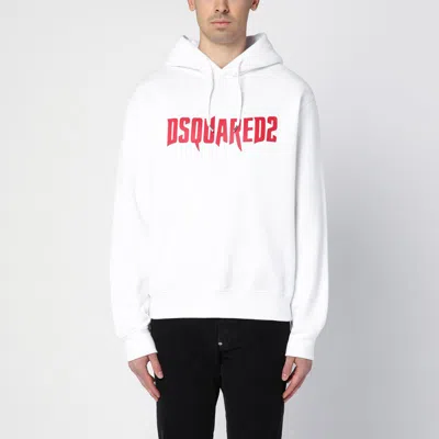 Dsquared2 White Cotton Hoodie