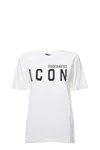 Dsquared2 White Cotton Icon T-shirt With Print In Yellow