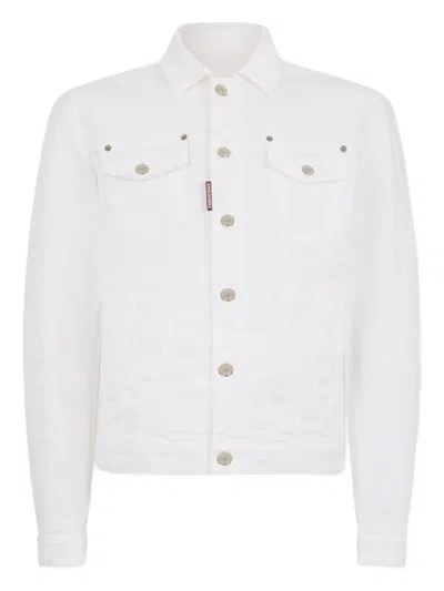Dsquared2 Men White Cotton Jacket