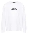 Dsquared2 White Long Sleeve T-shirt With Contrasting Icon Print In Cotton Man