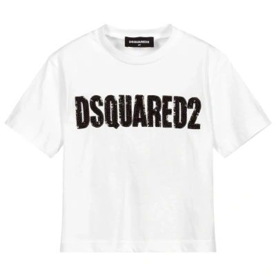 Dsquared2 White Cotton Logo T-shirt