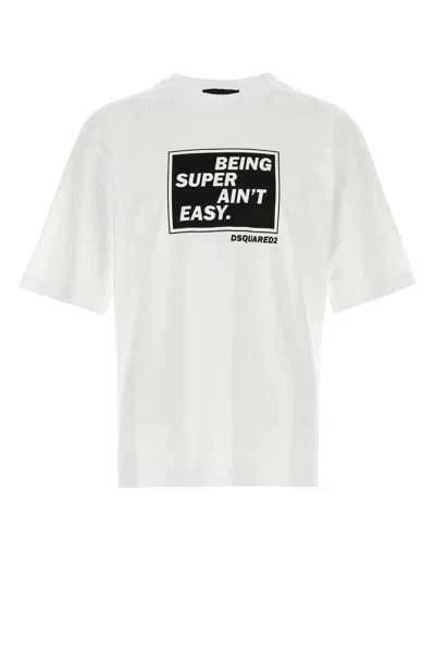 DSQUARED2 DSQUARED2 WHITE COTTON OVERSIZE T-SHIRT