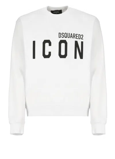 DSQUARED2 DSQUARED2 WHITE COTTON SWEATER