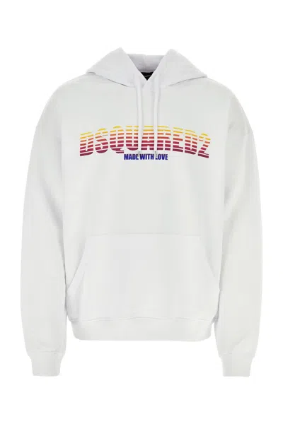 DSQUARED2 WHITE COTTON SWEATSHIRT