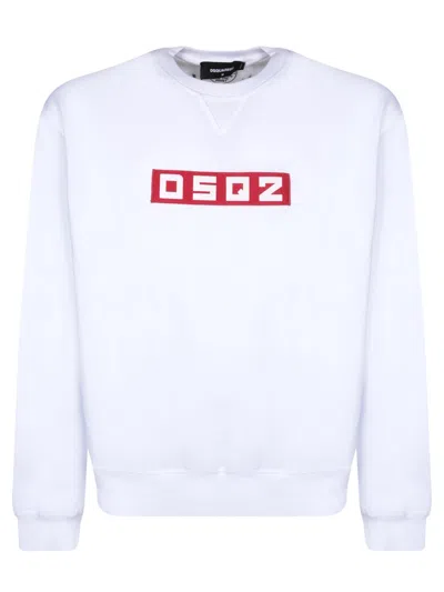 DSQUARED2 DSQUARED2 WHITE COTTON SWEATSHIRT