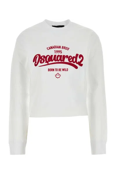 Dsquared2 White Cotton Sweatshirt