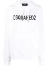 Dsquared2 Lightweight White Hoodie With Bold Logo In White