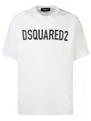 Dsquared2 Solid Color Cool Fit Crew-neck T-shirt With Printed Logo In White