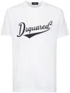 Dsquared2 White T-shirt With Logo Print On The Front In Cotton Man In White