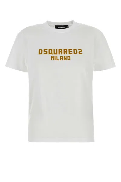 DSQUARED2 DSQUARED2 WHITE COTTON T-SHIRT