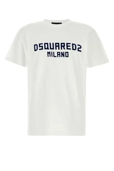 DSQUARED2 DSQUARED2 WHITE COTTON T-SHIRT