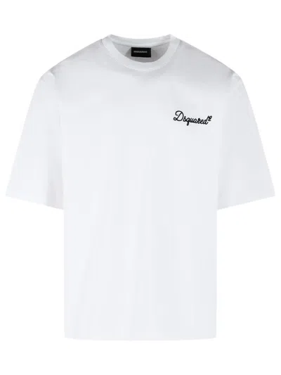 Dsquared2 White Cotton T-shirt Men In Multi