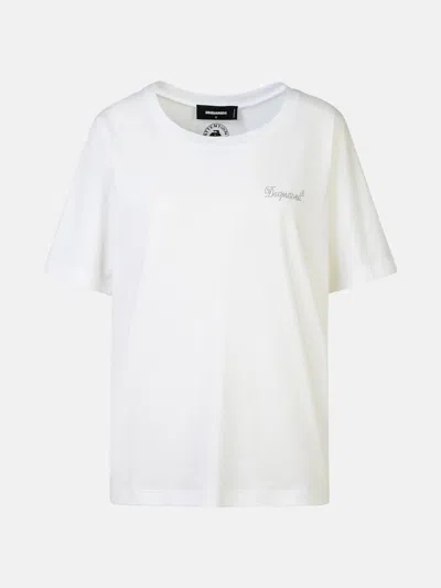 Dsquared2 White Cotton T-shirt