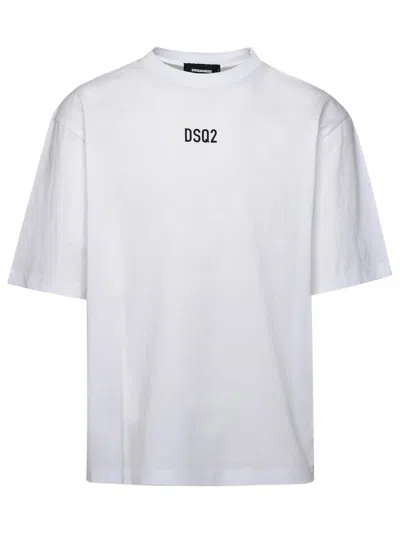 Dsquared2 White Cotton T-shirt With Dsq2 Logo